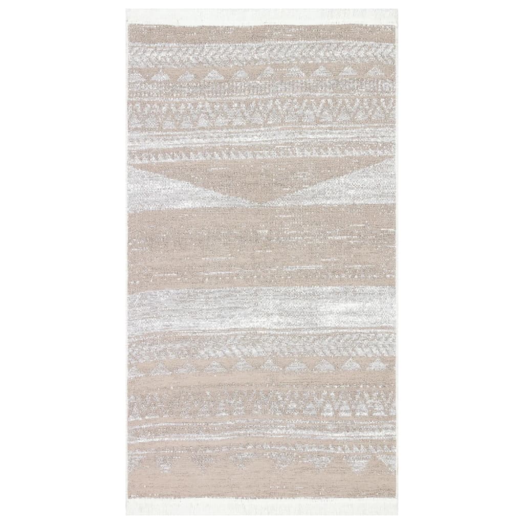 Teppich Beige 120x180 cm Baumwolle