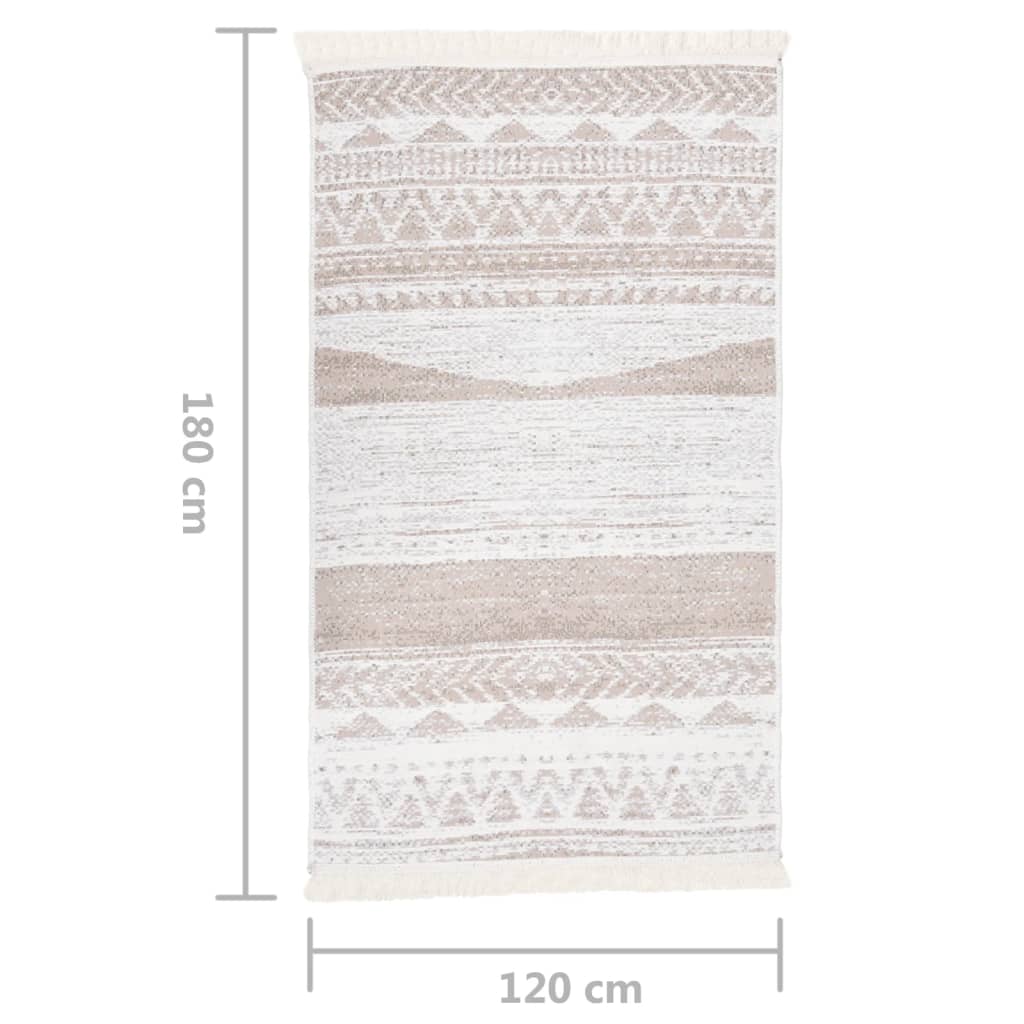 Teppich Beige 120x180 cm Baumwolle