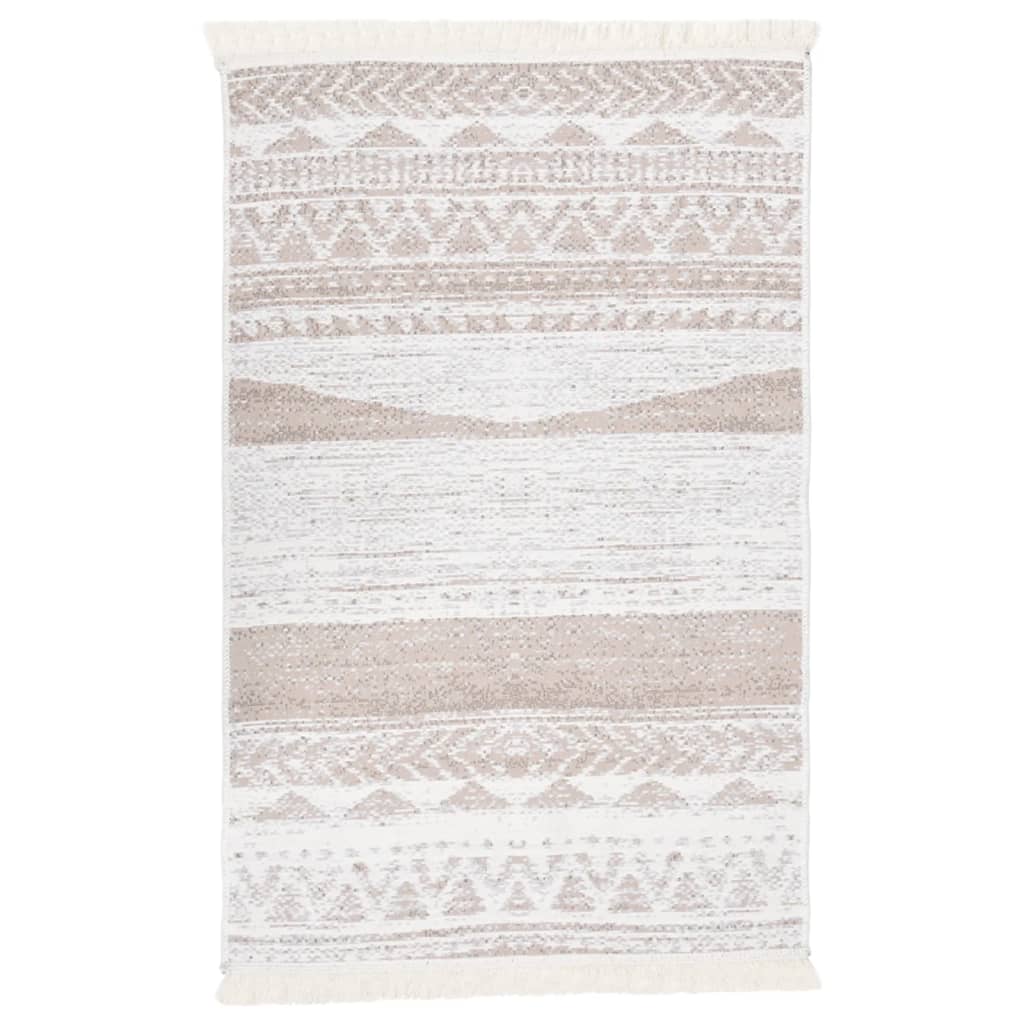 Teppich Beige 160x230 cm Baumwolle