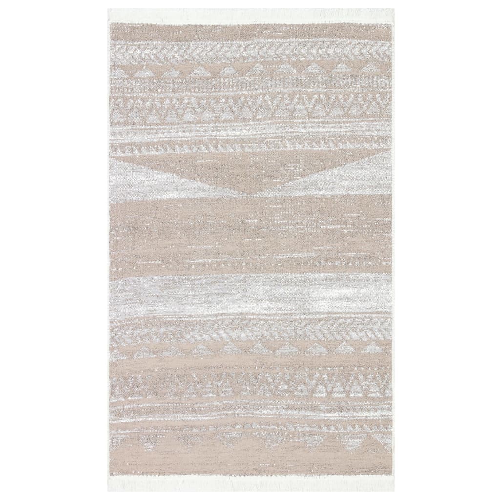 Teppich Beige 160x230 cm Baumwolle
