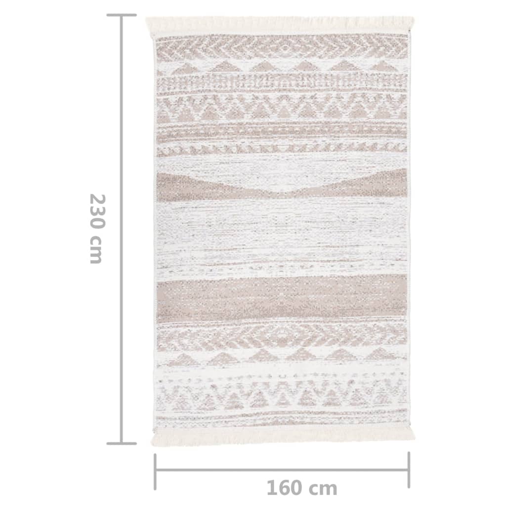 Teppich Beige 160x230 cm Baumwolle