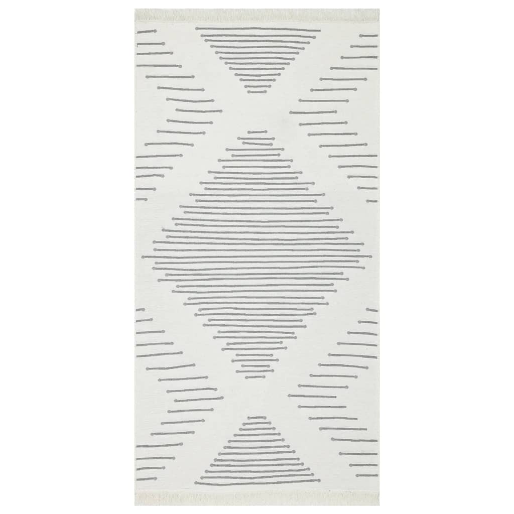 Teppich Dunkelgrau 80x150 cm Baumwolle