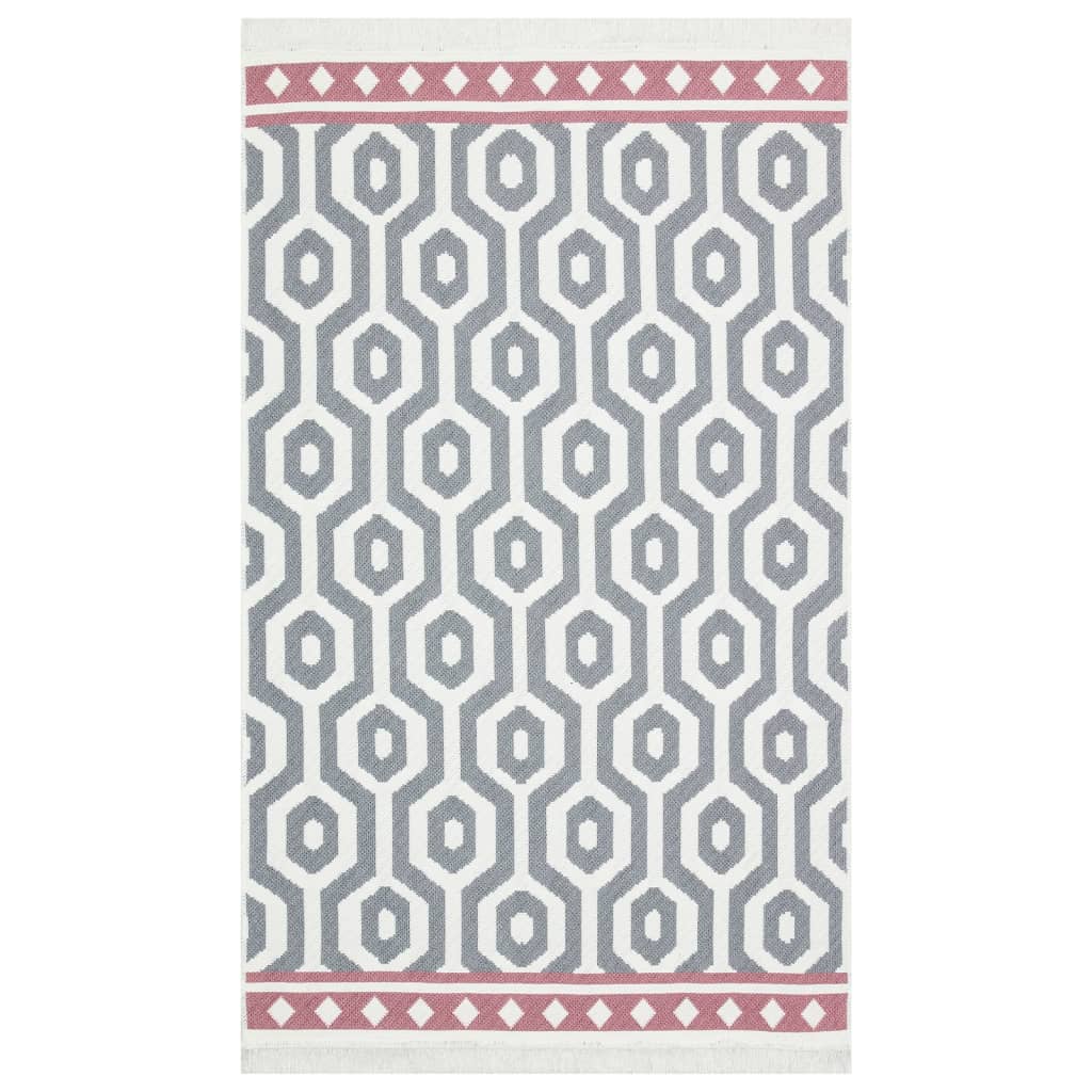 Teppich Grau 120x180 cm Baumwolle