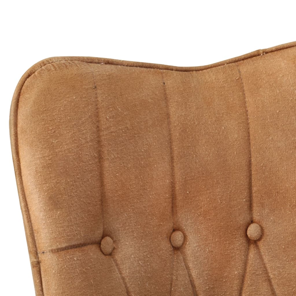 Fauteuil à oreilles en toile marron