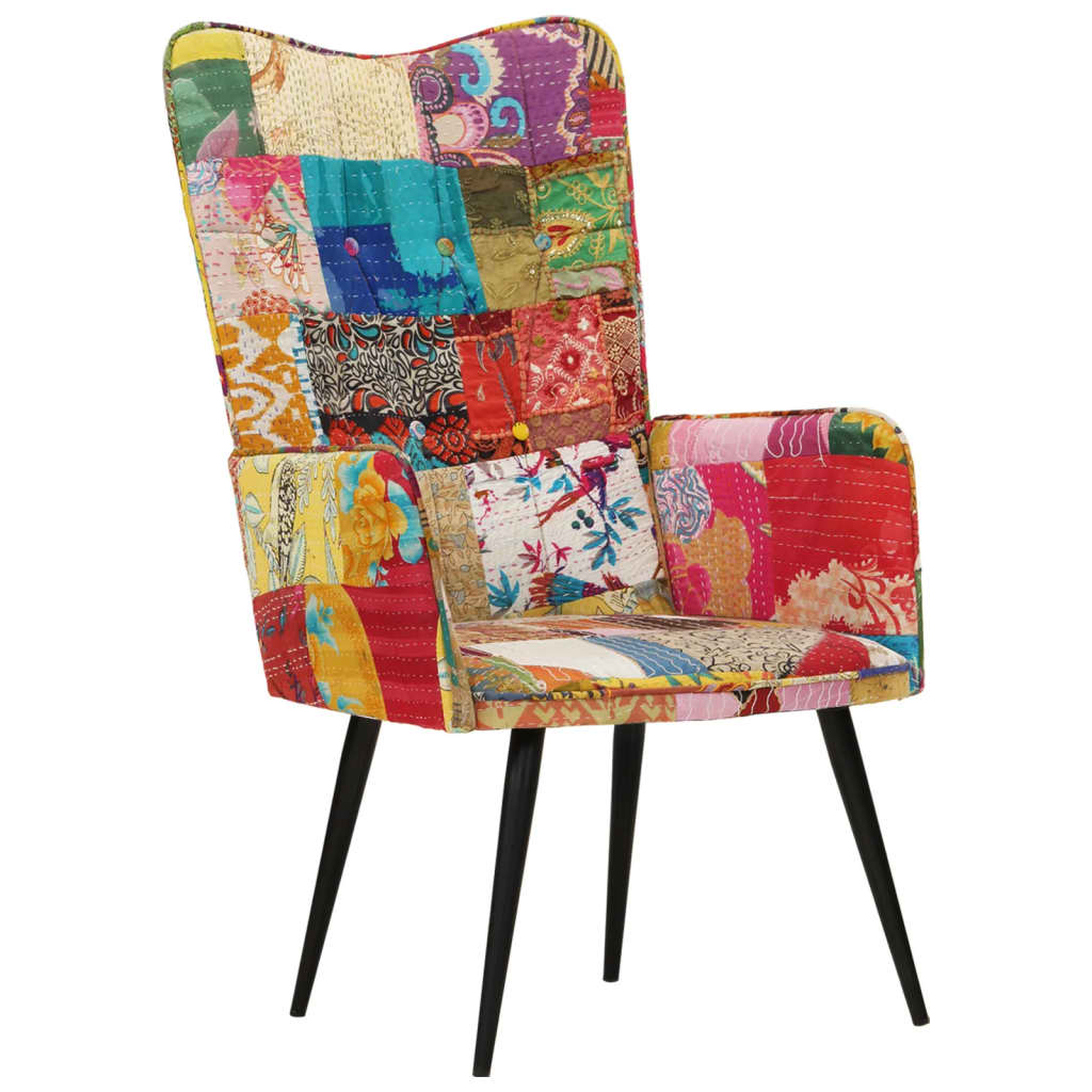 Ohrensessel Patchwork Mehrfarbig Canvas
