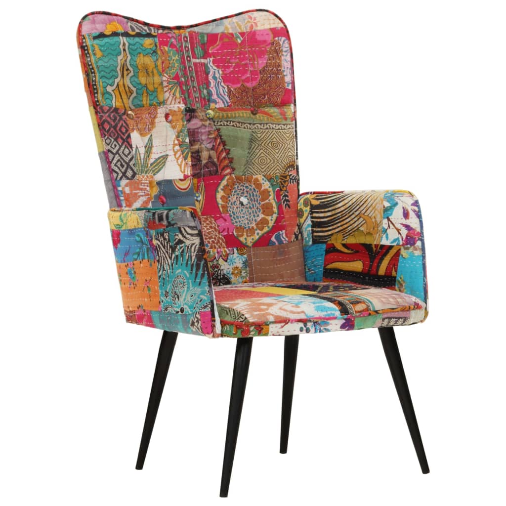 Ohrensessel Patchwork Mehrfarbig Canvas
