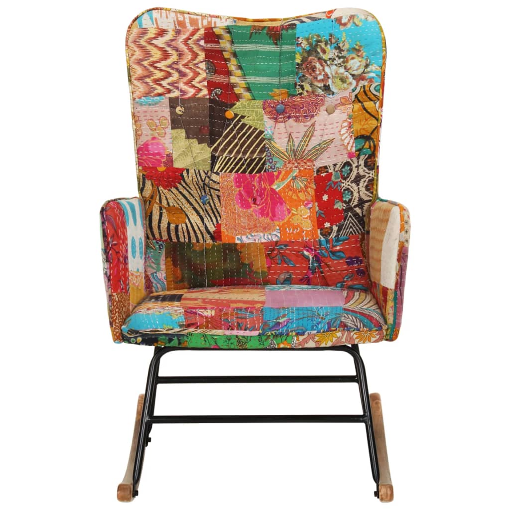 Schaukelsessel Mehrfarbig Patchwork Canvas