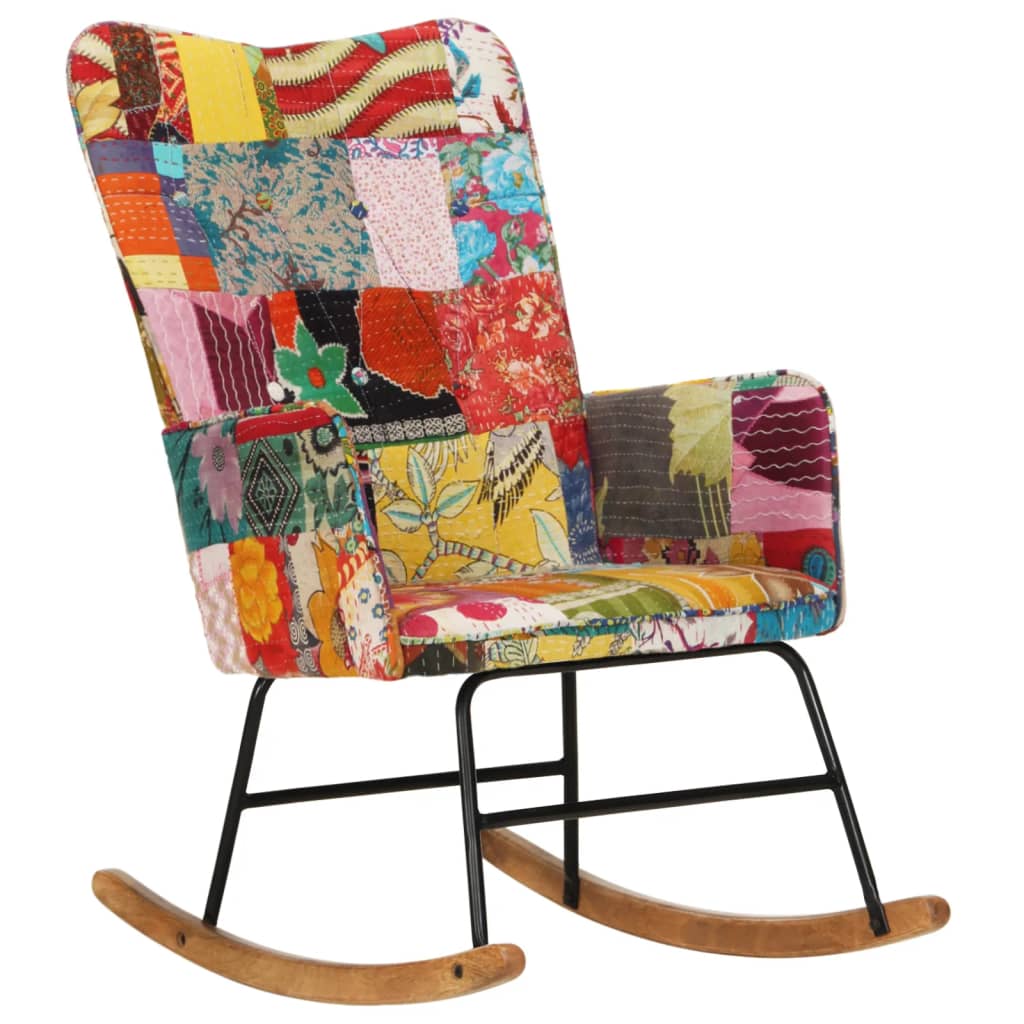 Schaukelsessel Mehrfarbig Patchwork Canvas