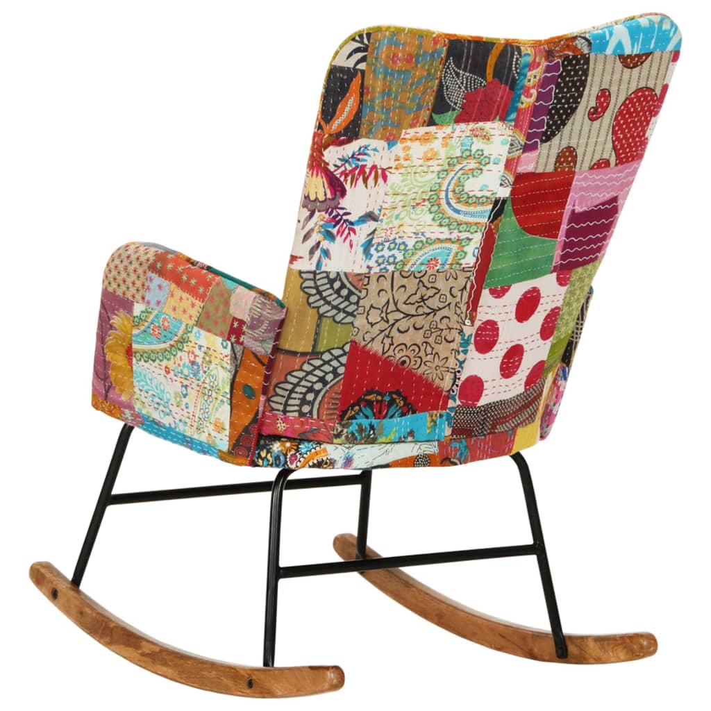 Schaukelsessel Mehrfarbig Patchwork Canvas