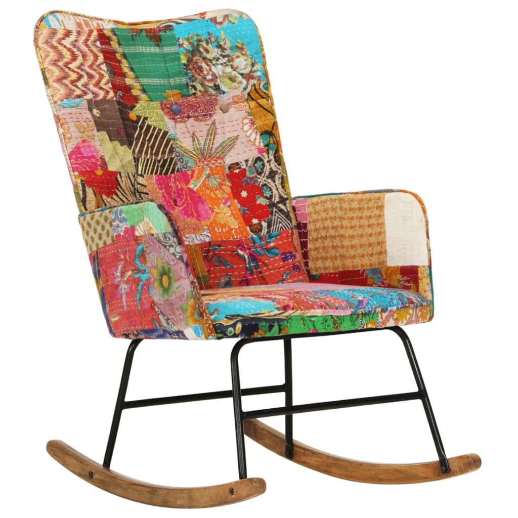 Schaukelsessel Mehrfarbig Patchwork Canvas