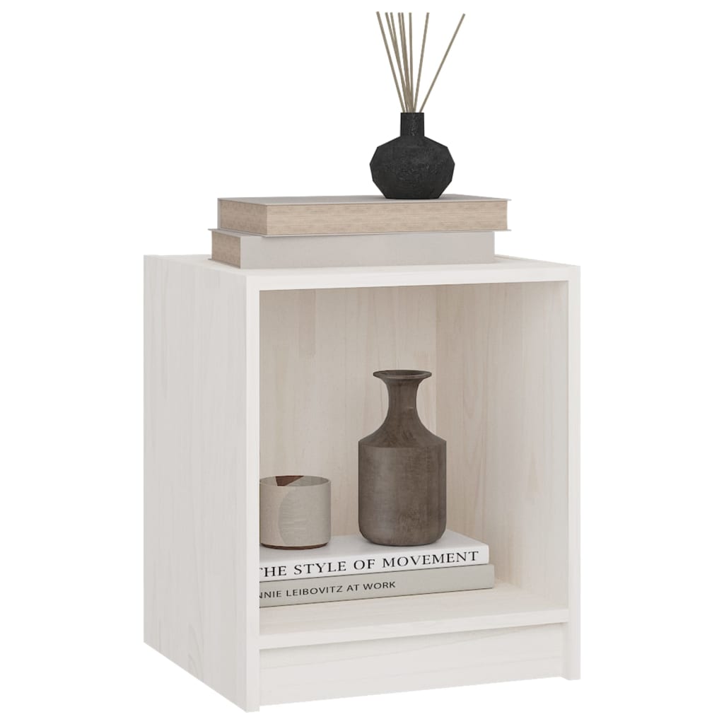 Tables de chevet 2 pcs. Blanc 35,5x33,5x41,5 cm en bois de pin massif