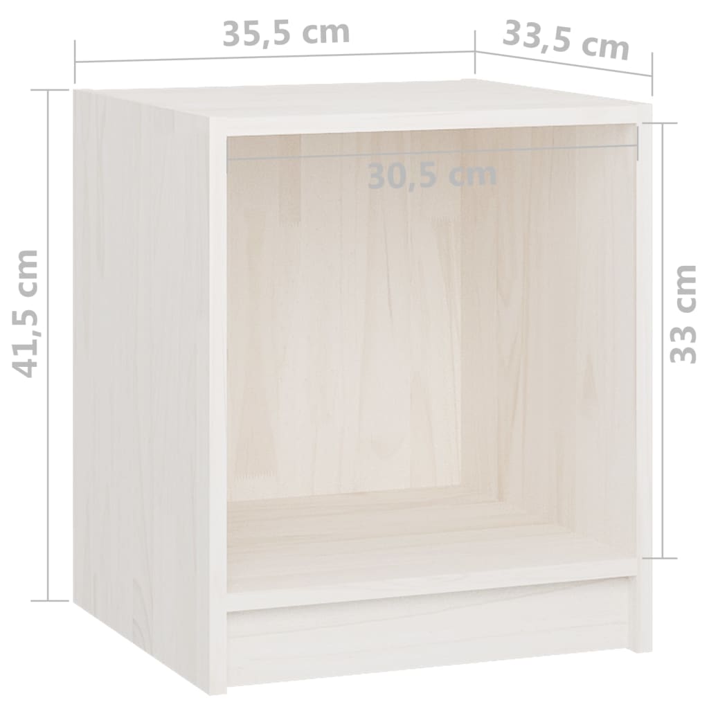 Tables de chevet 2 pcs. Blanc 35,5x33,5x41,5 cm en bois de pin massif