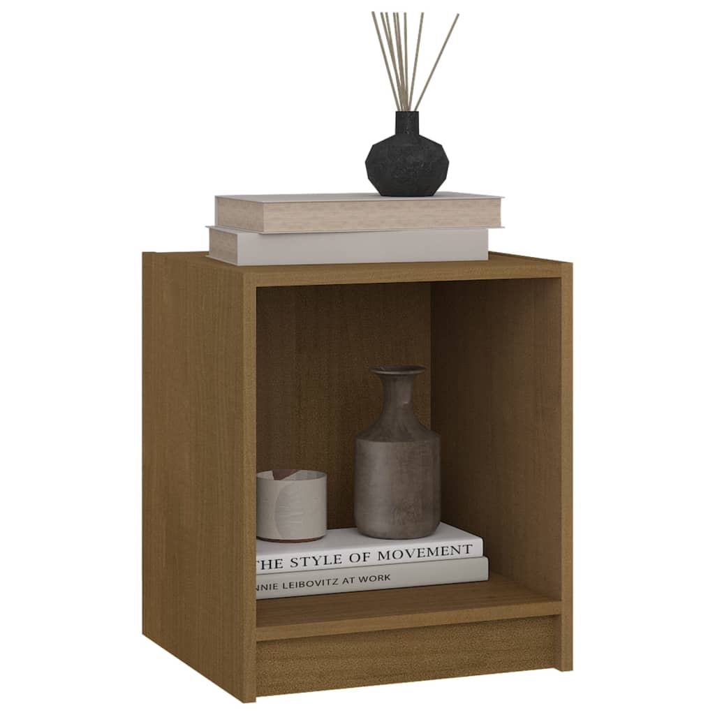 Bedside table honey brown 35.5x33.5x41.5 cm solid pine wood