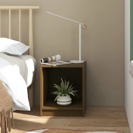 Bedside table honey brown 35.5x33.5x41.5 cm solid pine wood