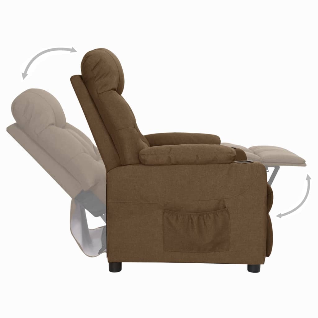 Aufstehsessel Braun Stoff