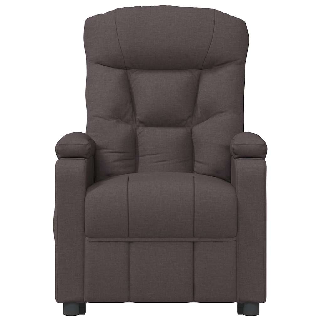 Massagesessel mit Aufstehhilfe Dunkelbraun Stoff