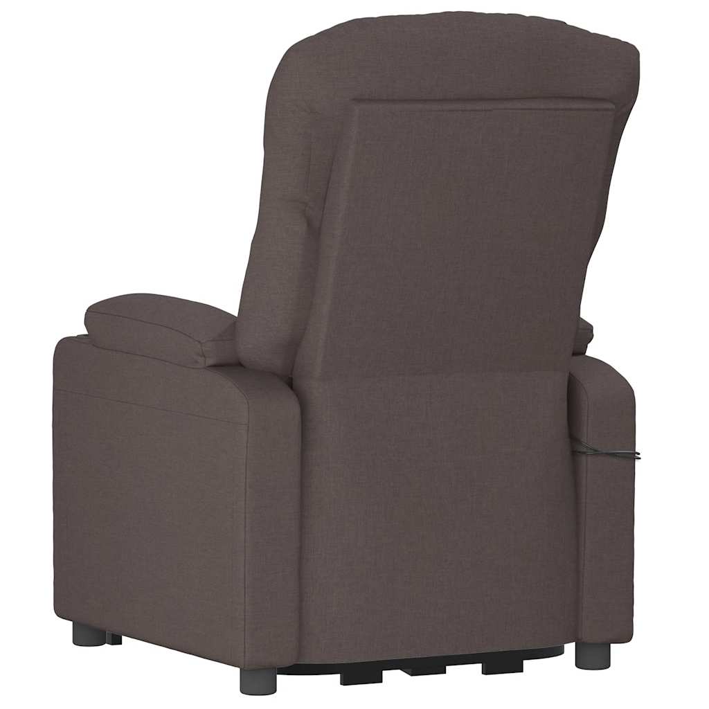 Massagesessel mit Aufstehhilfe Dunkelbraun Stoff