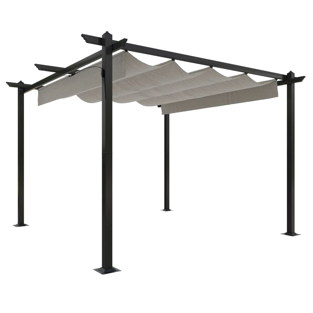 Pavillon avec toit extensible 3x3 m crème
