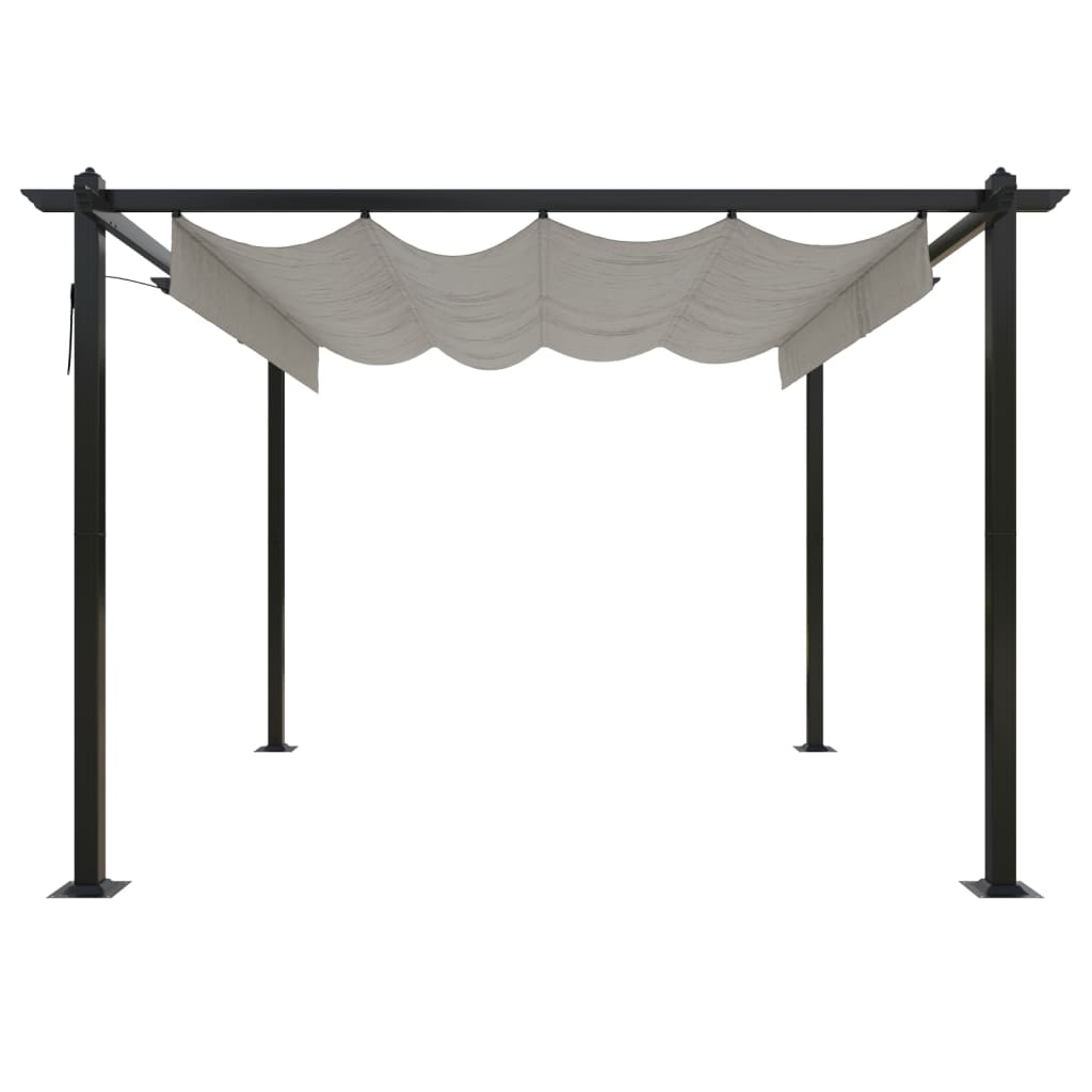 Pavillon avec toit extensible 3x3 m crème