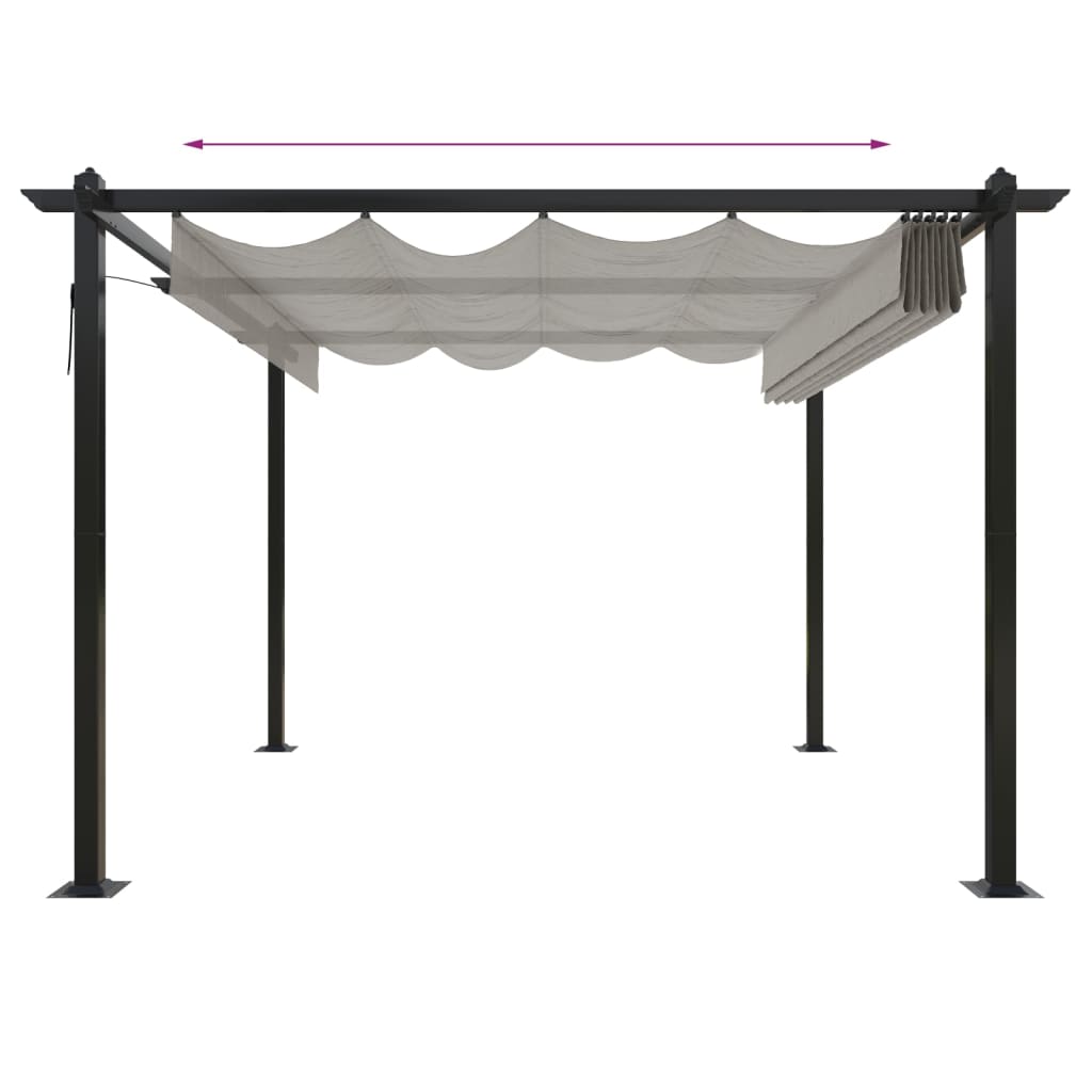 Pavillon avec toit extensible 3x3 m crème