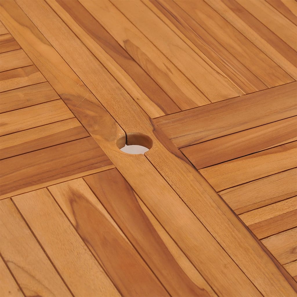 Table à manger de jardin 110x110x75 cm en bois de teck massif