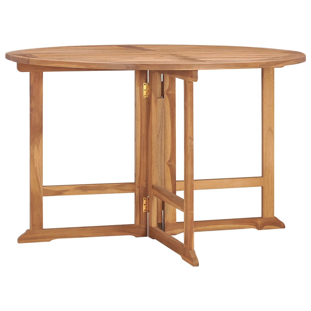 Table à manger de jardin pliable Ø110x75 cm en bois de teck massif