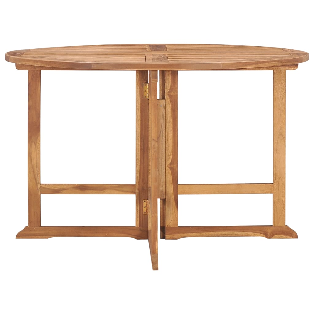 Table à manger de jardin pliable Ø110x75 cm en bois de teck massif