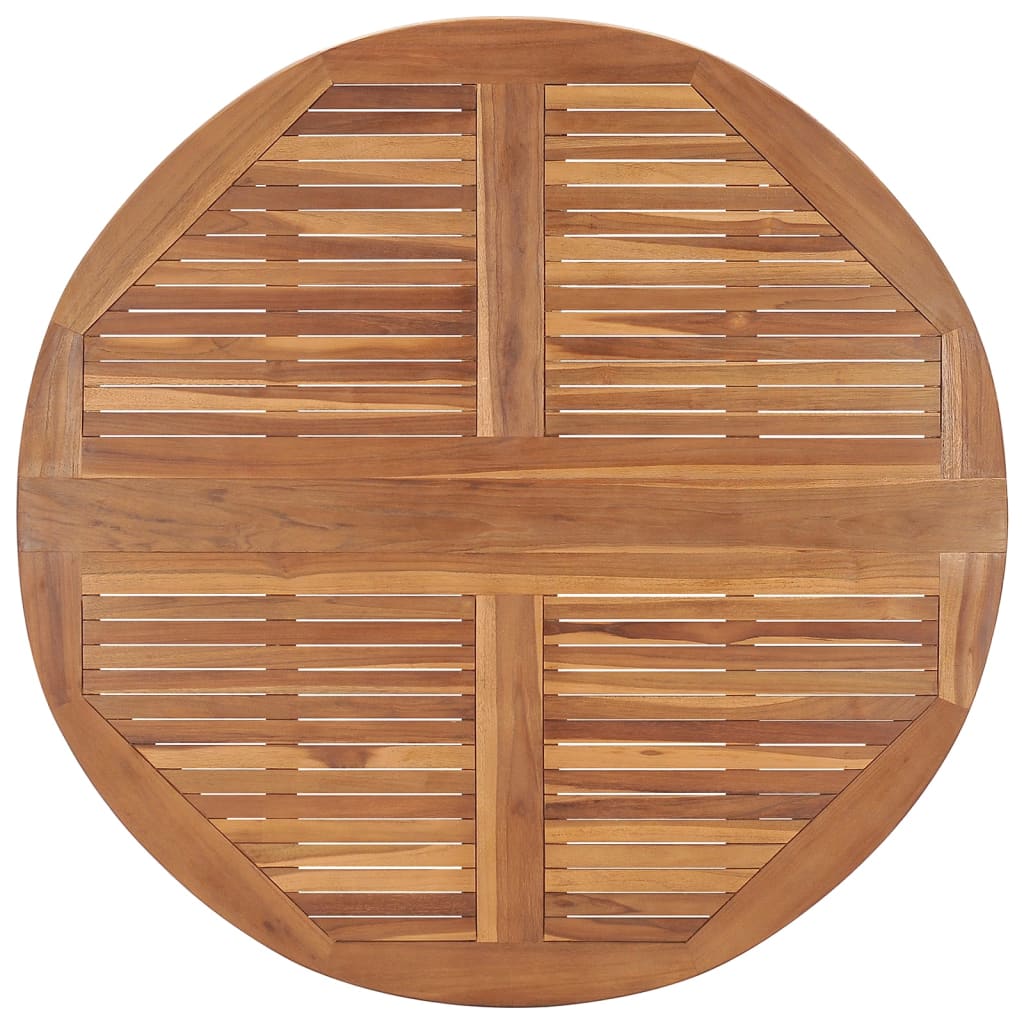 Table à manger de jardin pliable Ø110x75 cm en bois de teck massif