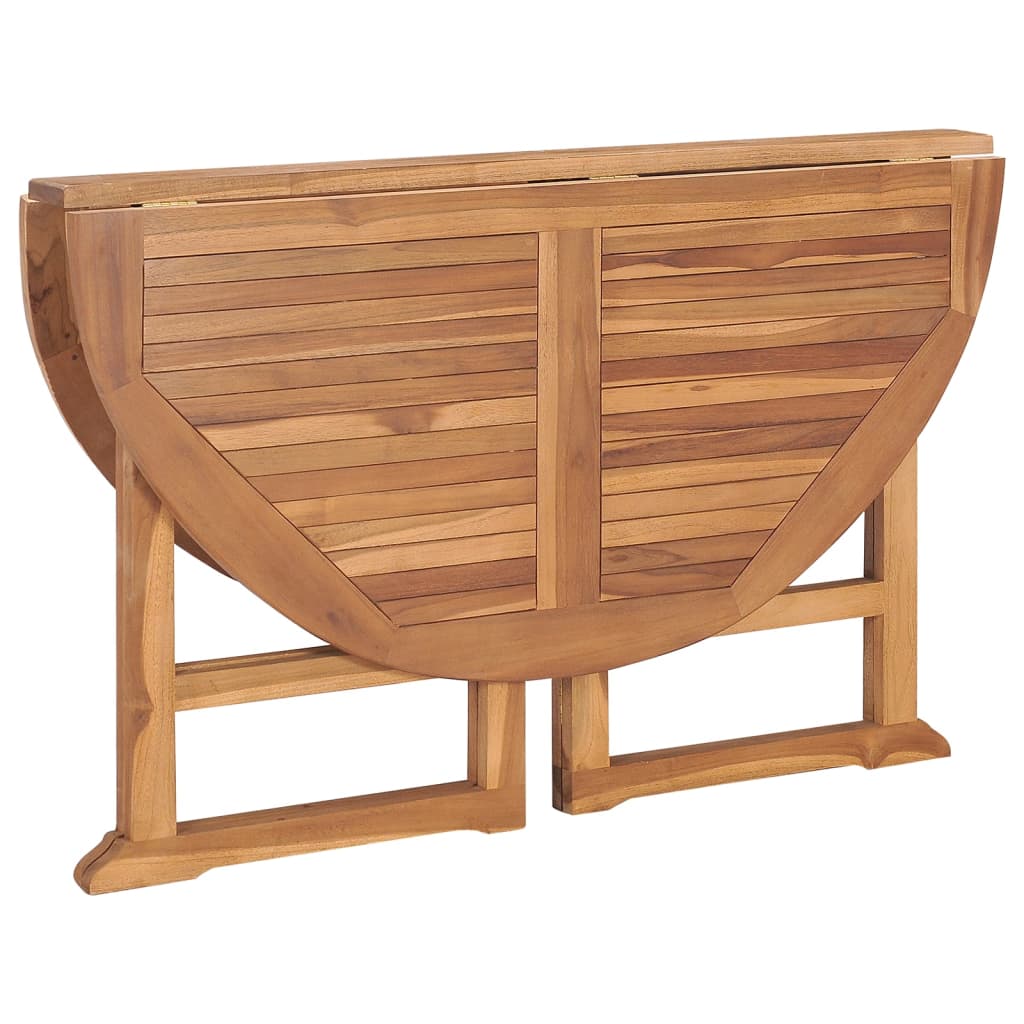 Table à manger de jardin pliable Ø110x75 cm en bois de teck massif