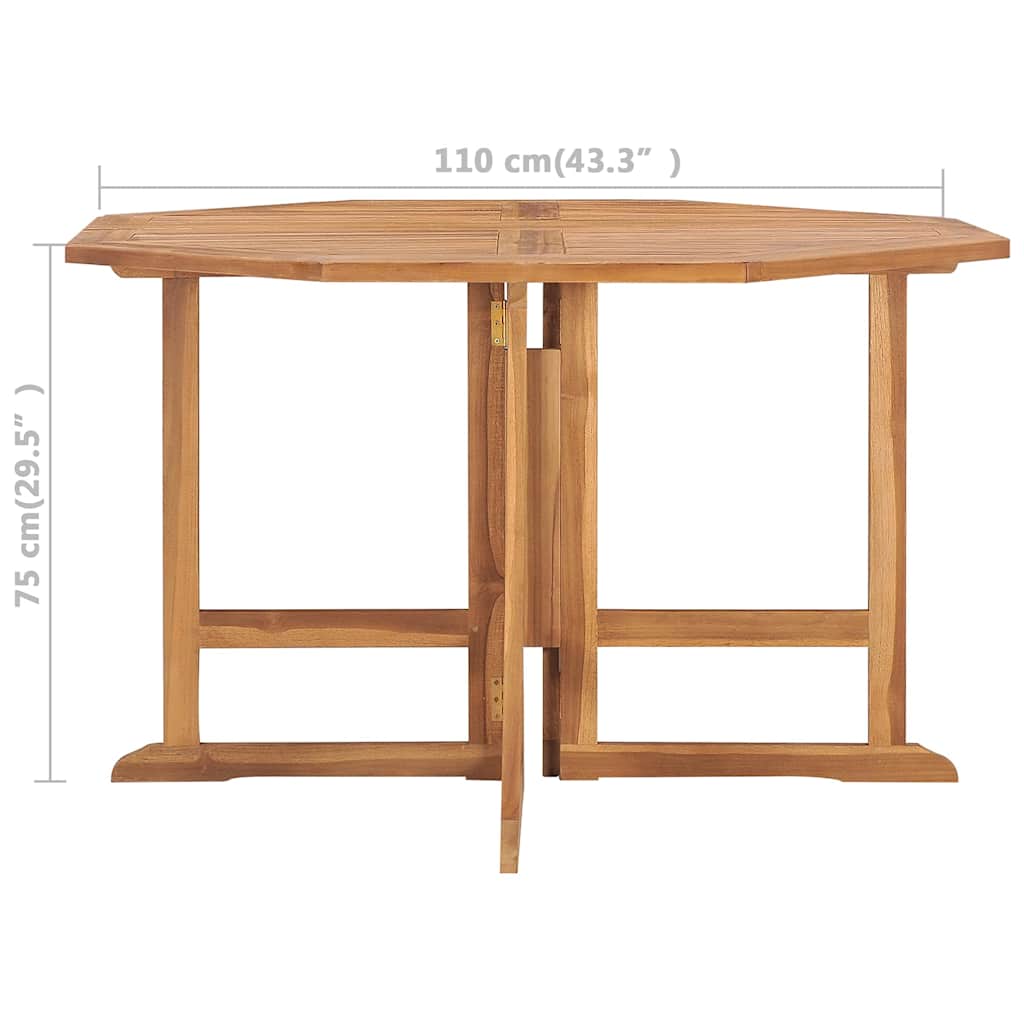 Garten-Esstisch Klappbar 110x110x75 cm Massivholz Teak