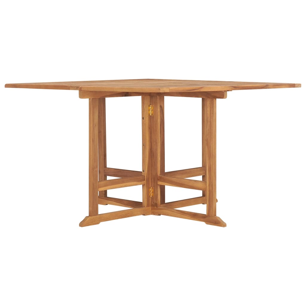 Table à manger de jardin pliable 110x110x75 cm en bois de teck massif