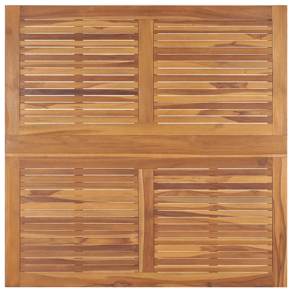 Table à manger de jardin pliable 110x110x75 cm en bois de teck massif