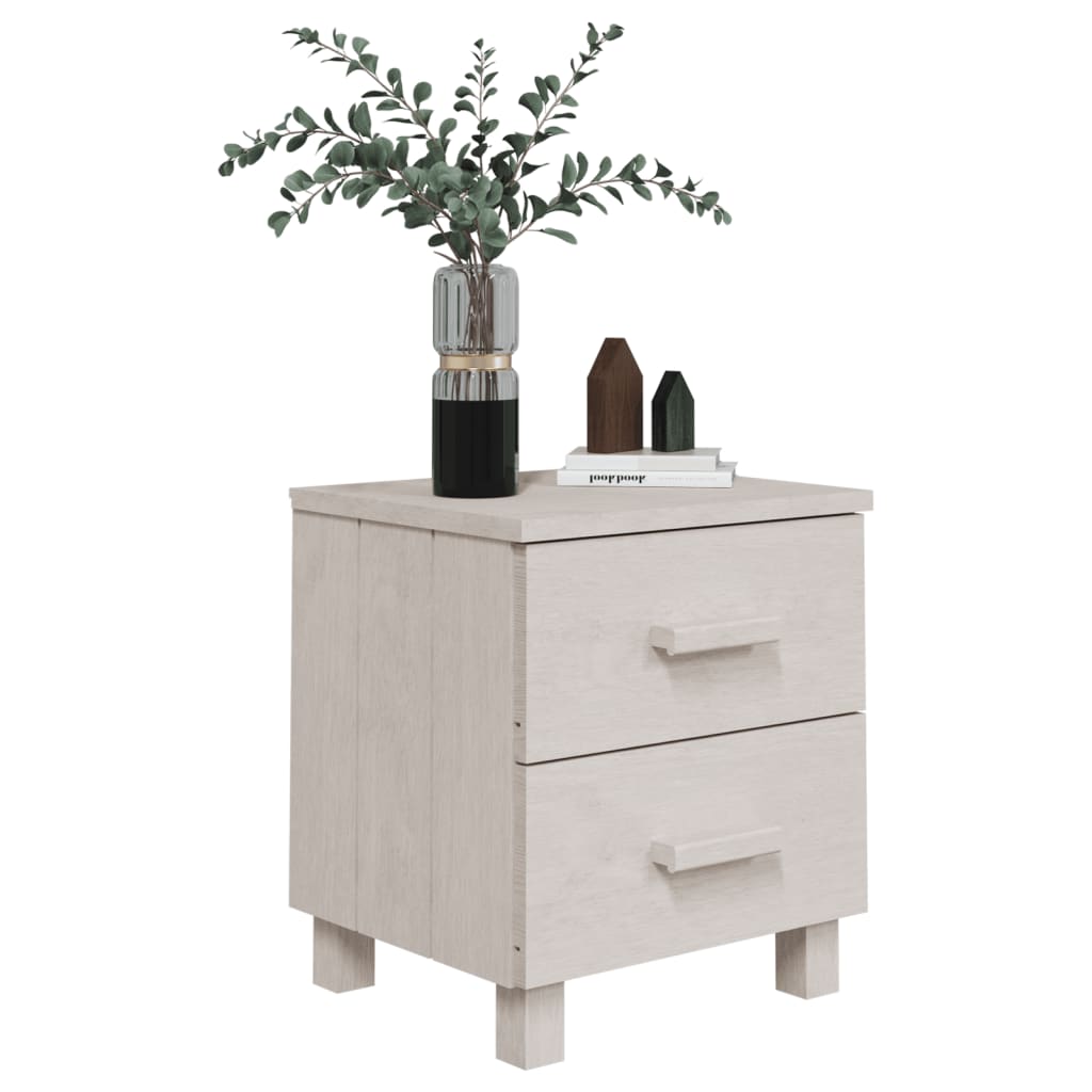 Bedside tables HAMAR 2 pcs. White 40x35x44.5 cm solid wood