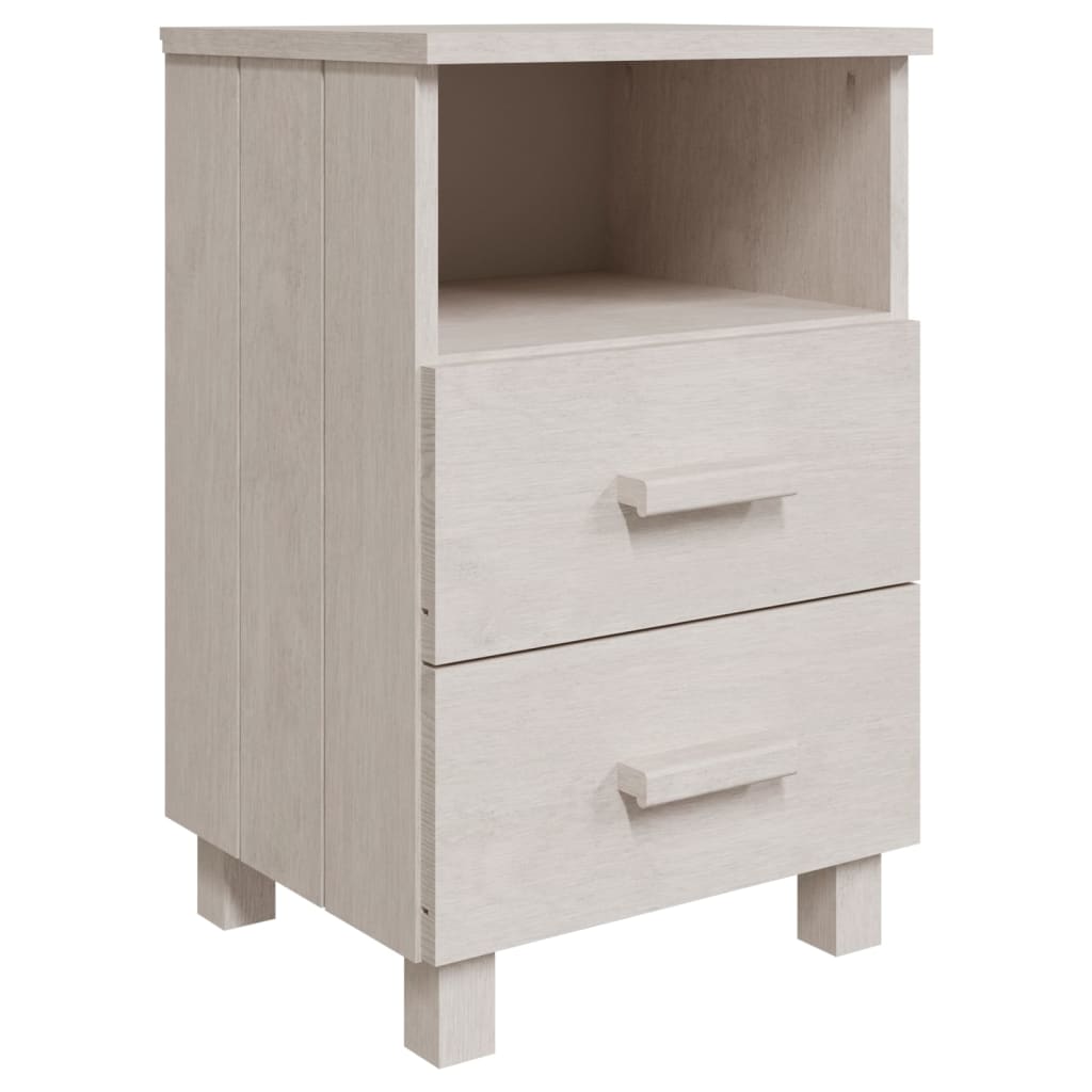 Bedside tables HAMAR 2 pcs. White 40x35x62 cm solid wood