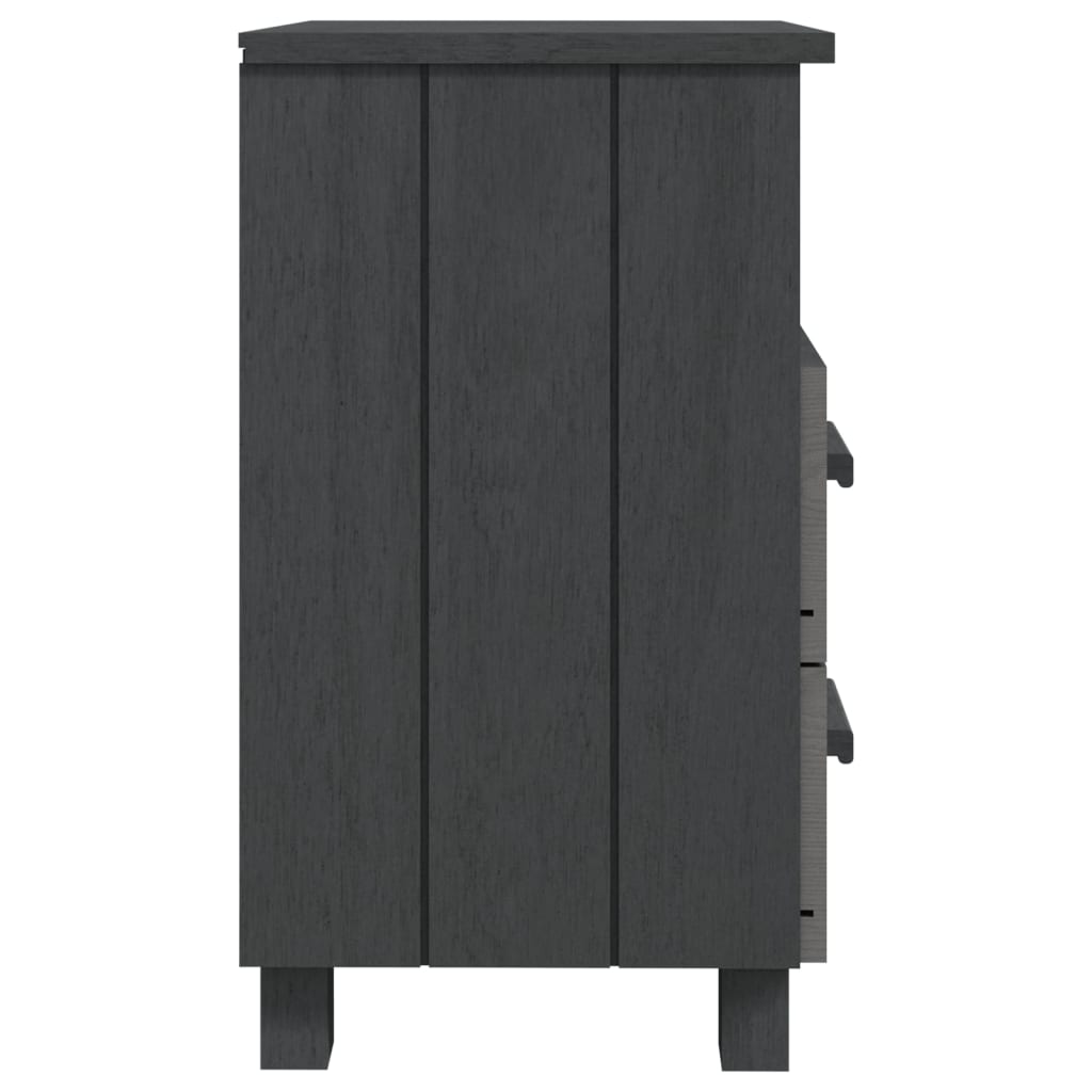 Nachttische HAMAR 2 Stk. Dunkelgrau 40x35x62 cm Massivholz