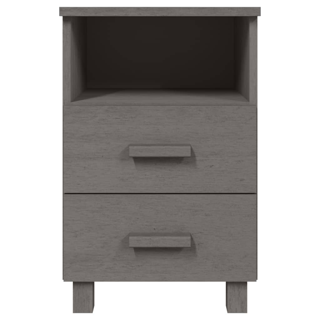Bedside tables HAMAR 2 pcs. Light grey 40x35x62 cm solid wood