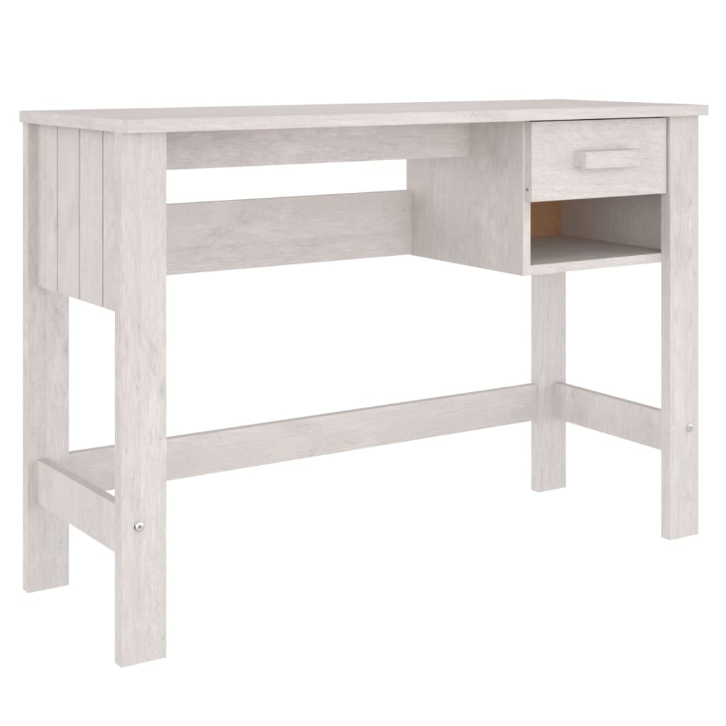 Schreibtisch HAMAR Weiß 110x40x75 cm Massivholz Kiefer