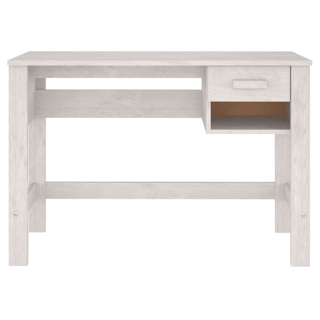 Schreibtisch HAMAR Weiß 110x40x75 cm Massivholz Kiefer