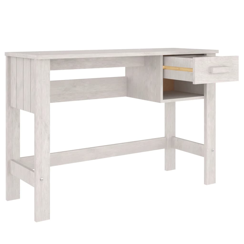 Schreibtisch HAMAR Weiß 110x40x75 cm Massivholz Kiefer