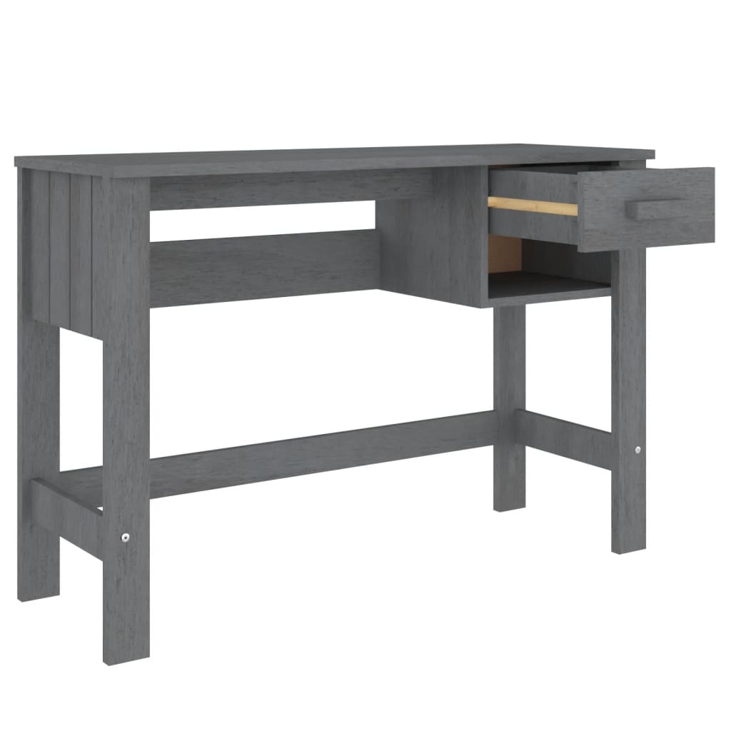Bureau HAMAR gris foncé 110x40x75 cm pin massif