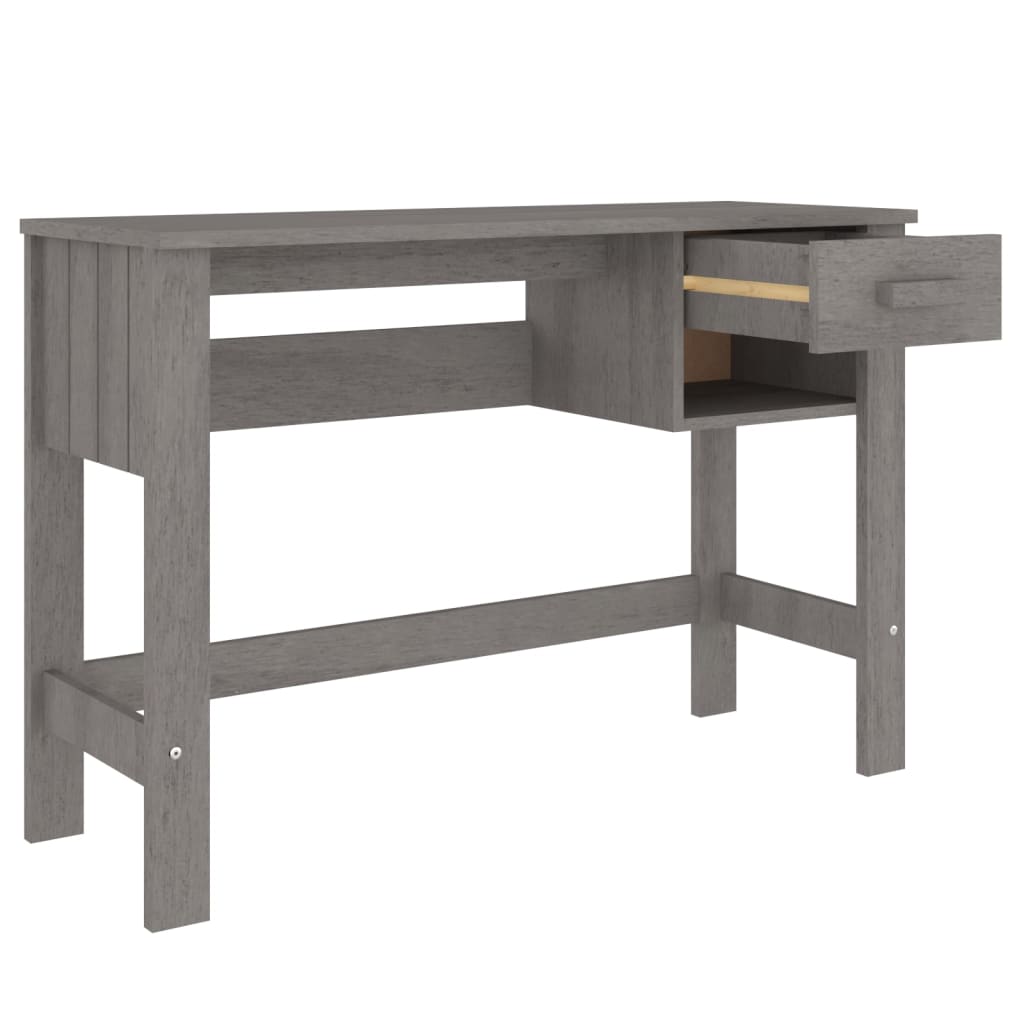 Desk HAMAR light grey 110x40x75 cm solid pine wood