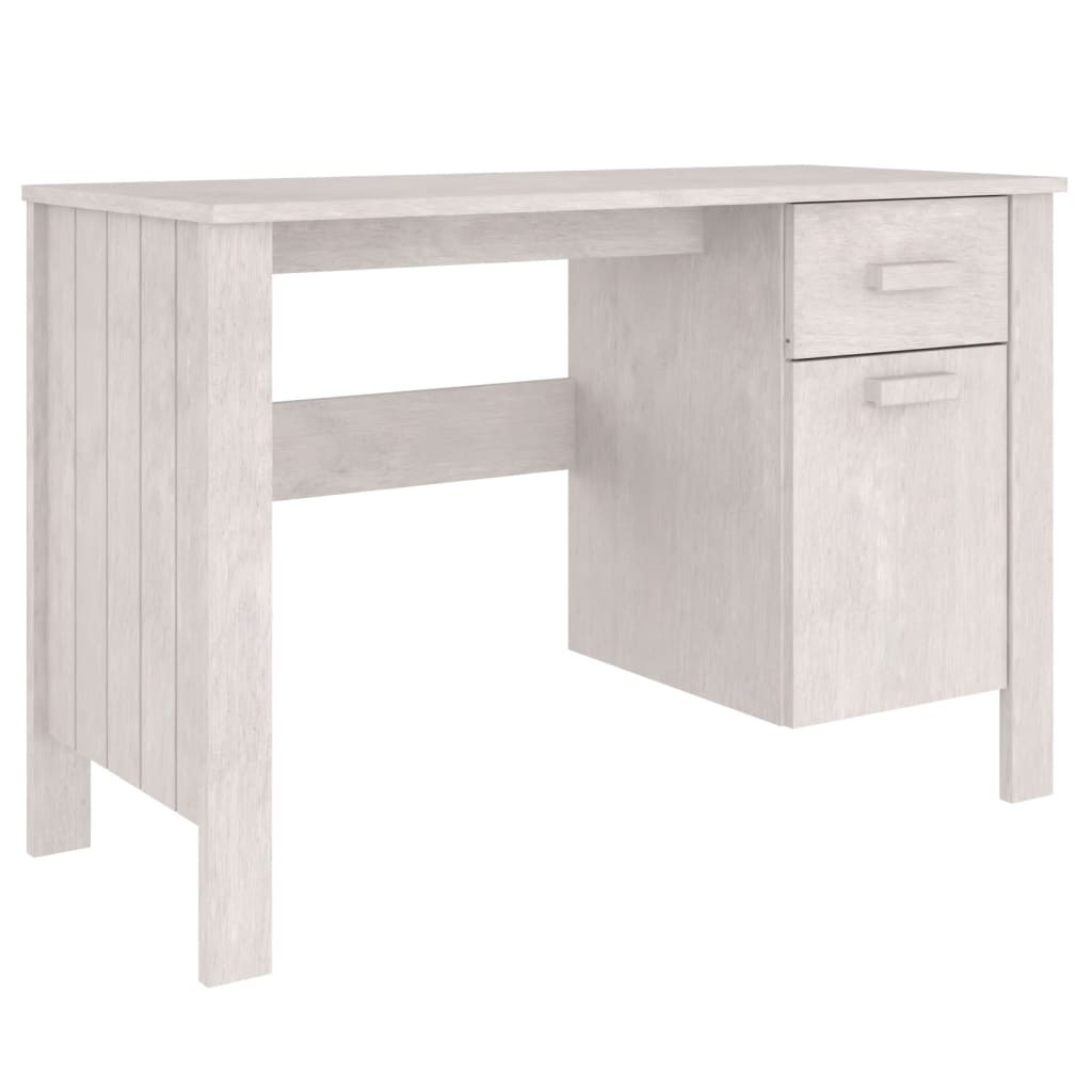 Bureau HAMAR Blanc 113x50x75 cm pin massif