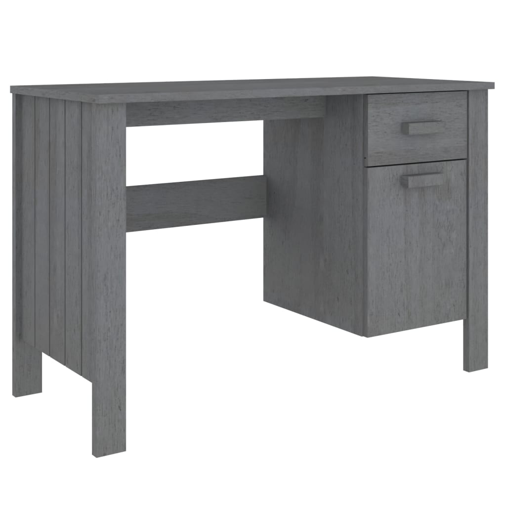 Bureau HAMAR gris foncé 113x50x75 cm bois de pin massif