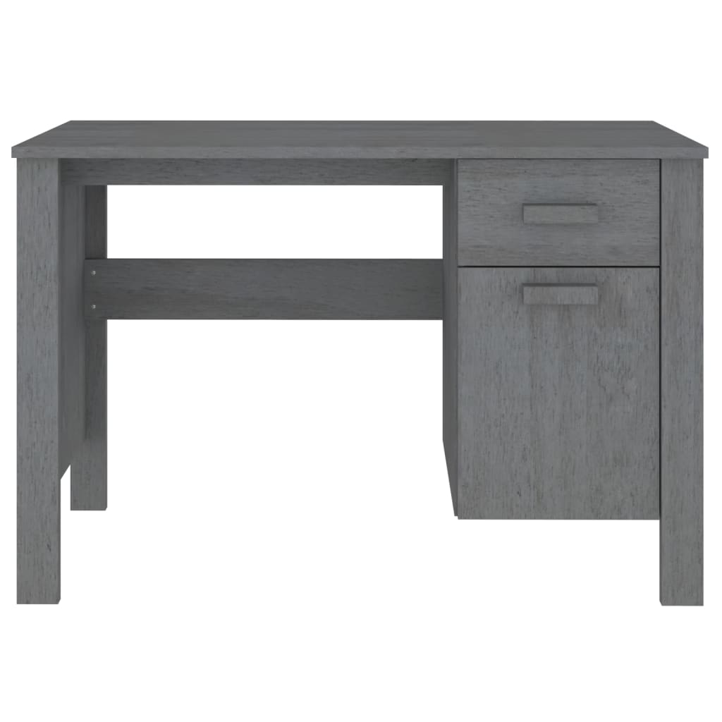 Bureau HAMAR gris foncé 113x50x75 cm bois de pin massif