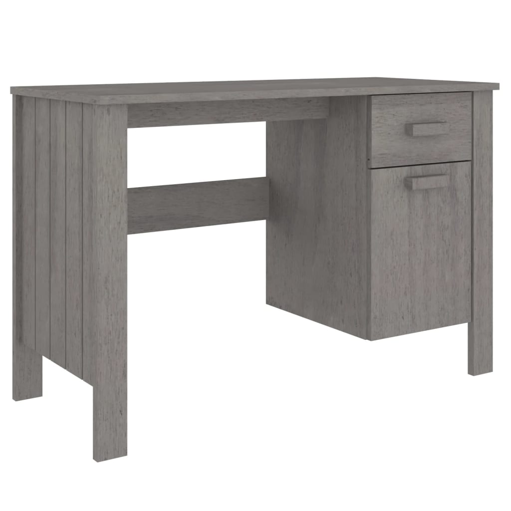 Desk HAMAR light grey 113x50x75 cm solid pine wood