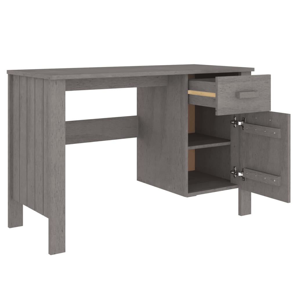Desk HAMAR light grey 113x50x75 cm solid pine wood
