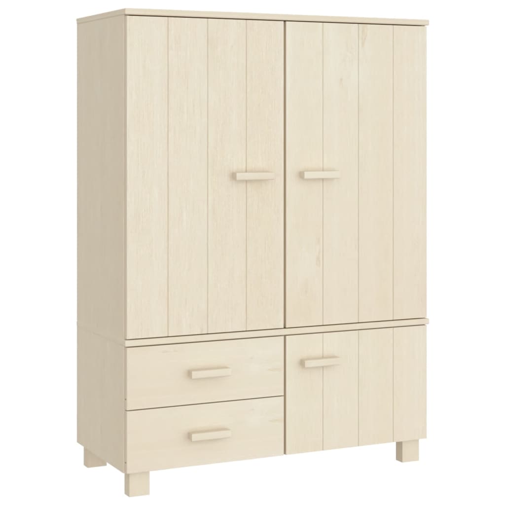 Kleiderschrank HAMAR Honigbraun 99x45x137 cm Massivholz Kiefer