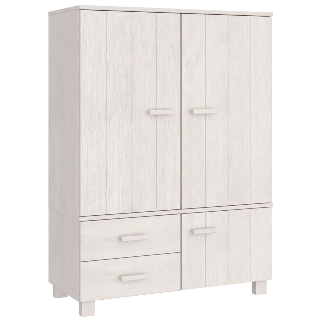 Armoire HAMAR Blanc 99x45x137 cm pin massif