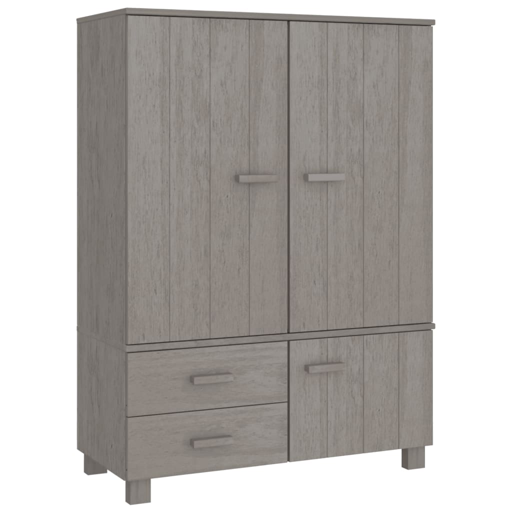 Wardrobe HAMAR light grey 99x45x137 cm solid pine wood
