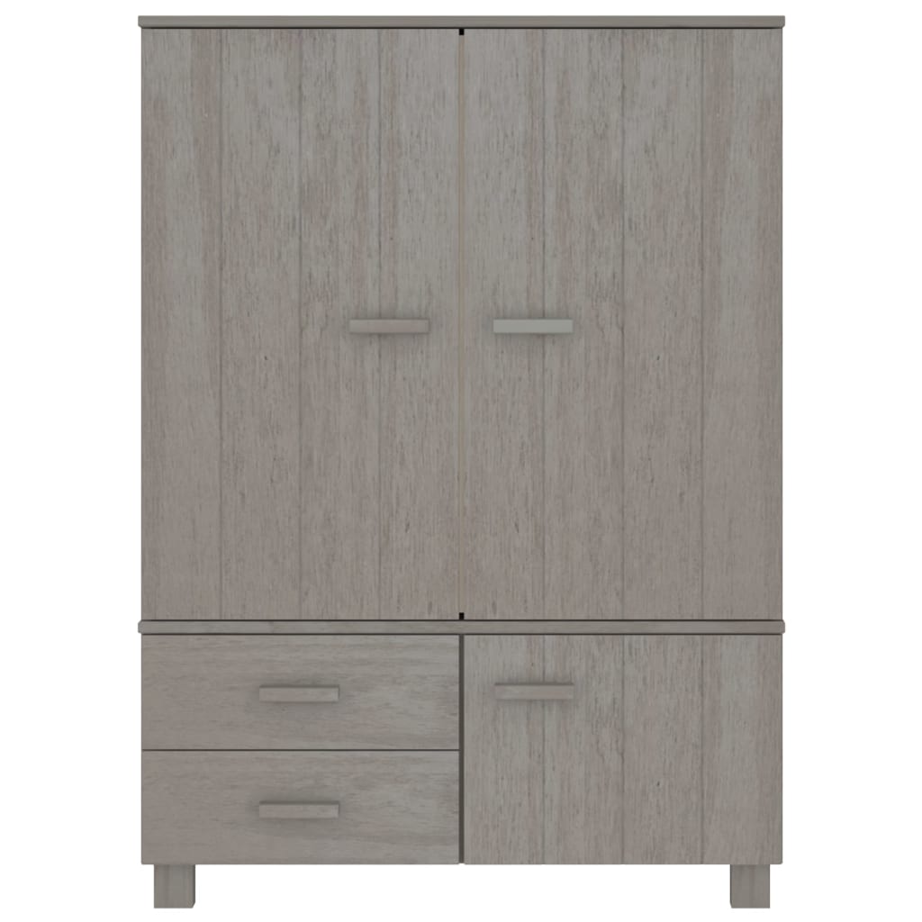 Wardrobe HAMAR light grey 99x45x137 cm solid pine wood